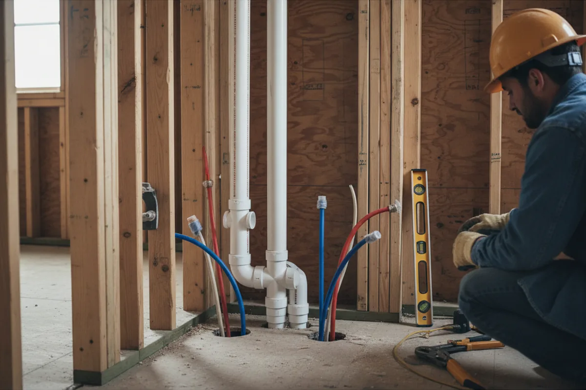Drain and supply rough-in during Toilet Repair and Installation in Goodells