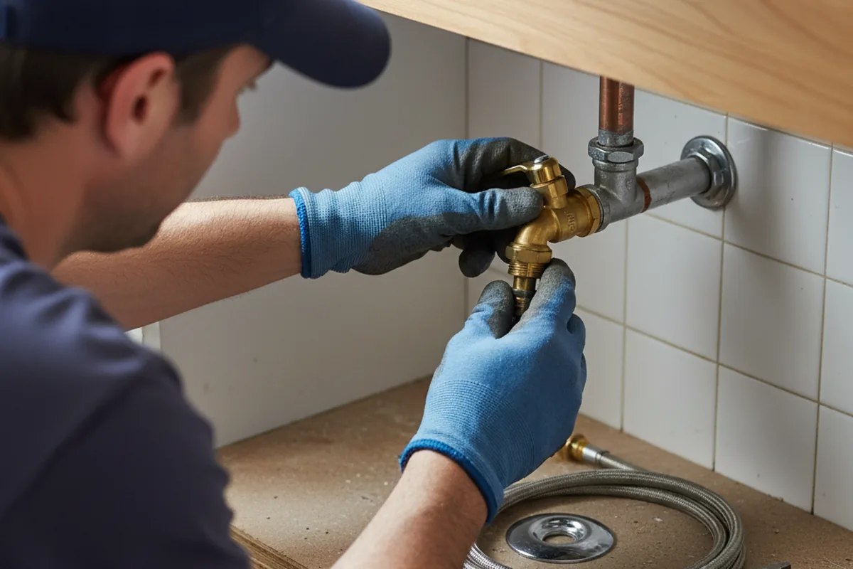 Shutoff valve and fitting work during Faucet and Fixture Repair in Goodells